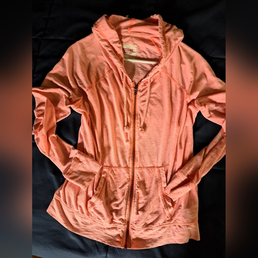 Mossimo zip up hoodie in pastel coral